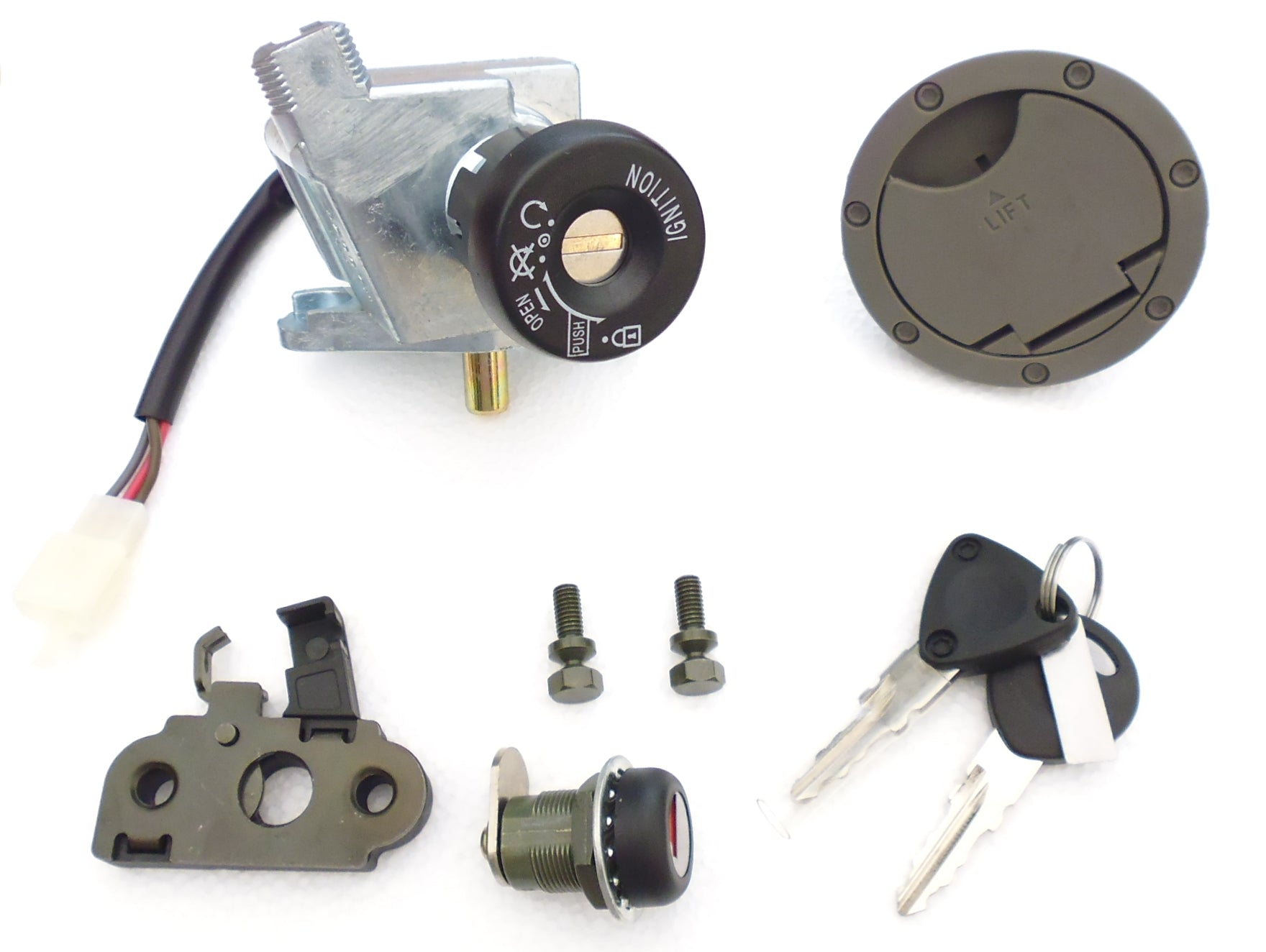 Yamaha Aerox Lock Set, Barrel and Keys. Fits Aerox YQ50 ref 5WJ-H2021-10