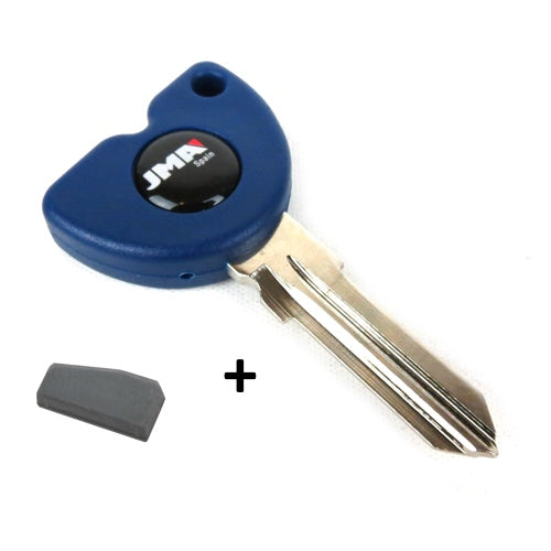 Replacement Key and Transponder Chip for Piaggio, Vespa and Gilera Scooters