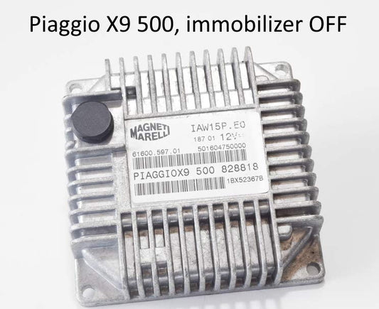 Piaggio X9, Beverly and Nexus 500cc Immobilizer remove bypass service transponder lost keys